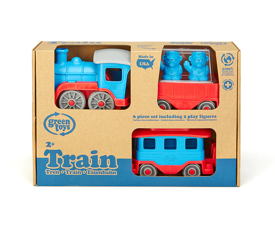 GREEN TOYS: TRAIN SET - BLUE/RED