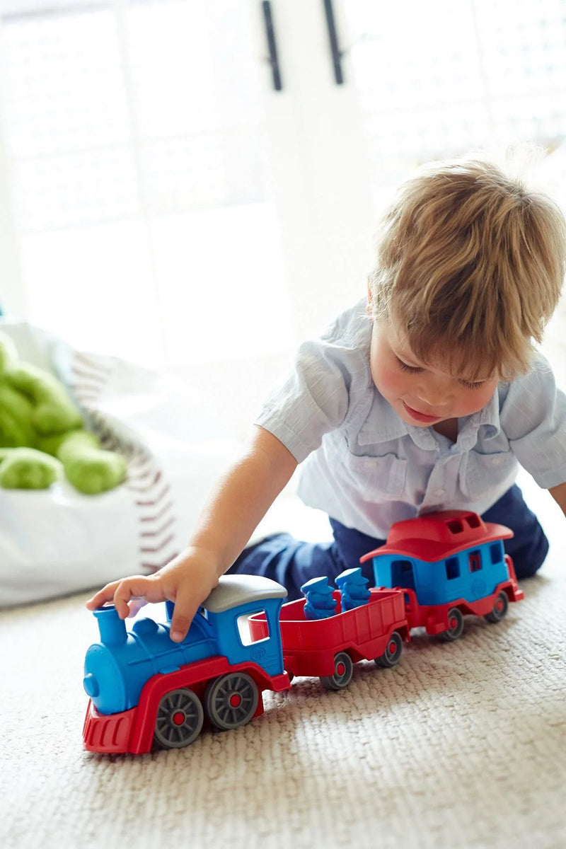 GREEN TOYS: TRAIN SET - BLUE/RED