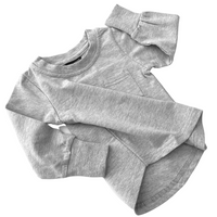 LITTLE BIPSY: LONG SLEEVE GREY POCKET TEE