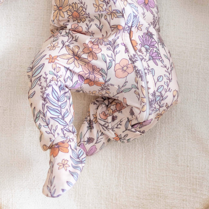 COPPER PEARL: FLORA ZIP-UP FOOTIE PAJAMA
