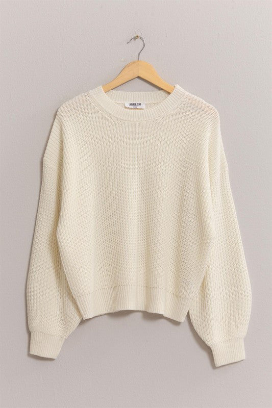 CREAM LONG SLEEVE OVERSIZED SWEATER