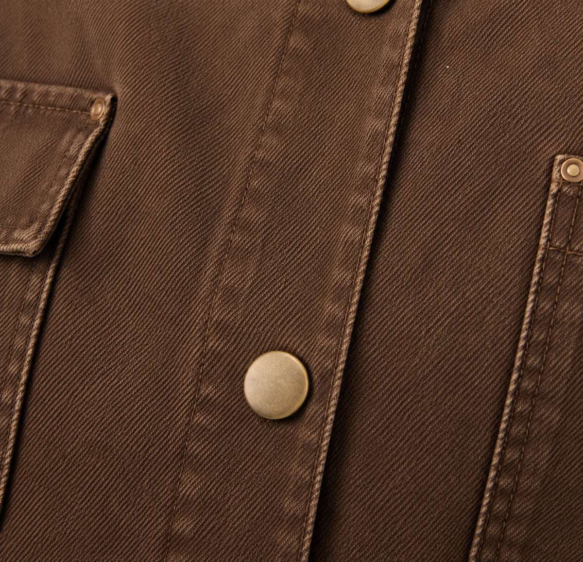 ELAN: JACKET WITH LEATHER TRIM - COCOA