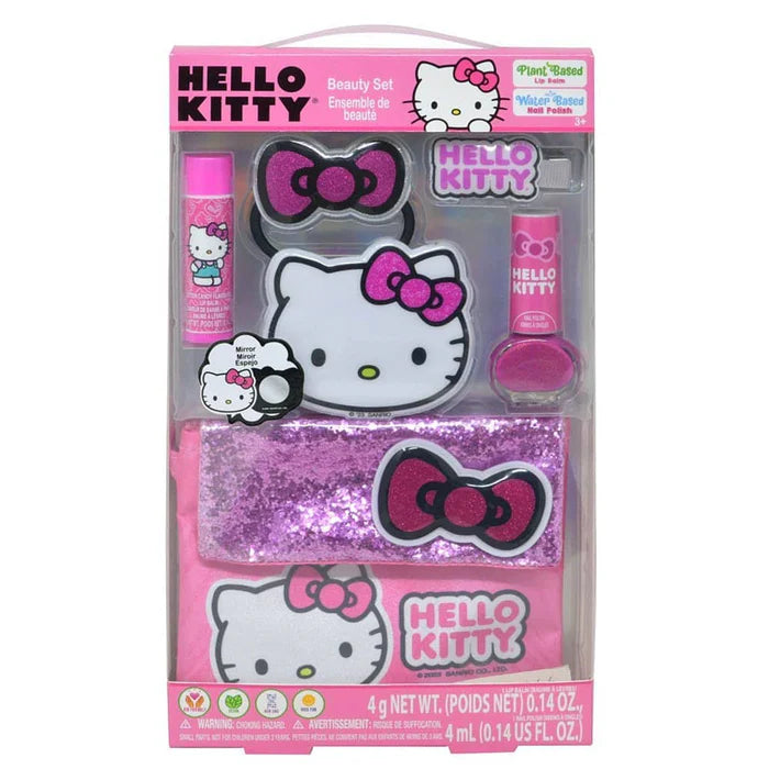 HELLO KITTY®:  6-PIECE BEAUTY SET (PLANT BASED LIP BALM & WATER BASED NAIL POLISH)
