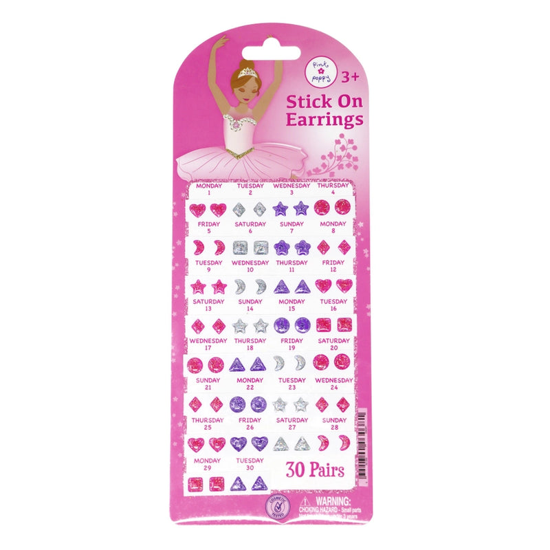 PINK POPPY: BALLERINA STICK ON EARRINGS (30-PAIR)