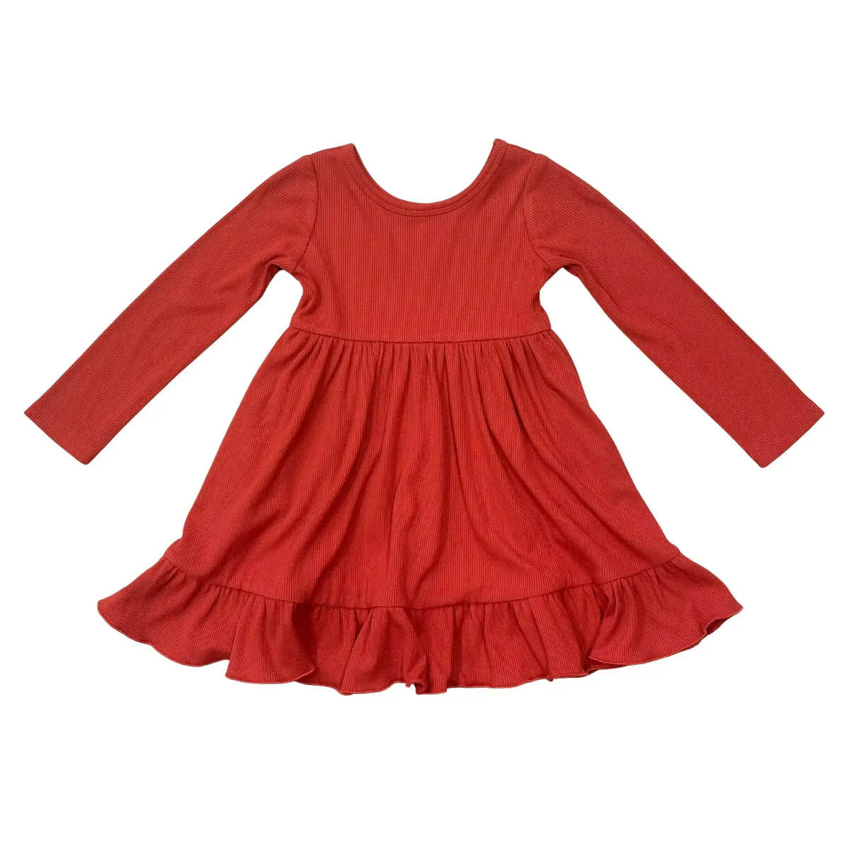 BABYSPROUTS: RIBBED BAKKET DRESS - BERRY RED