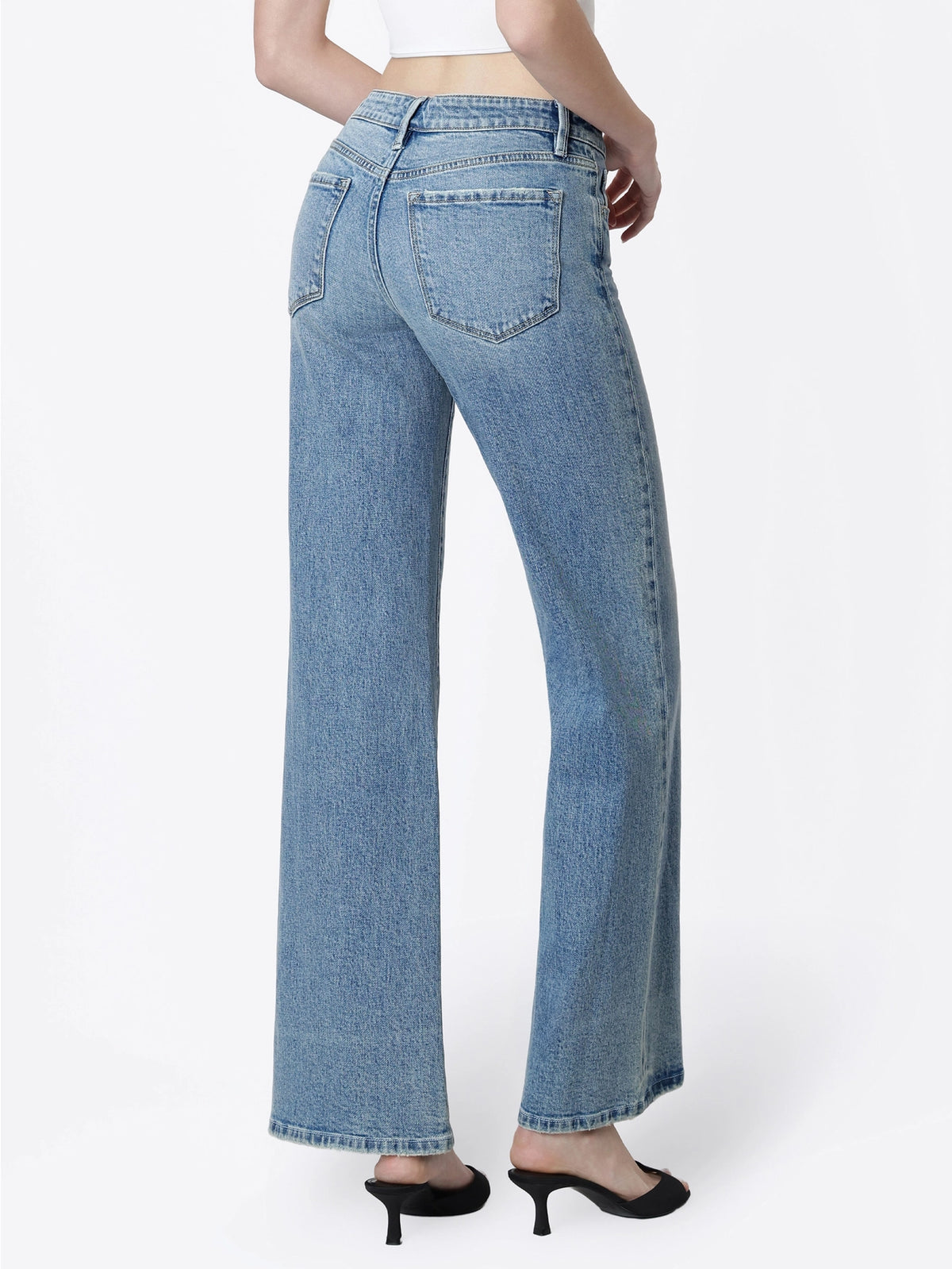 LOW RISE THICK CREASE LINE VINTAGE FLARE JEANS
