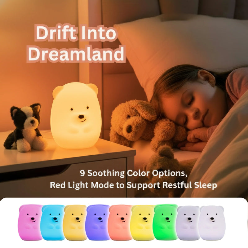 LUMIPETS®: BENNY THE BEAR - CHILDREN'S TOUCH NIGHT LIGHT WITH REMOTE