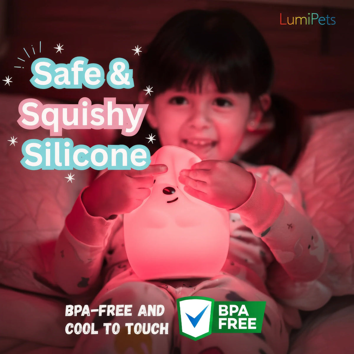 LUMIPETS®: BENNY THE BEAR - CHILDREN'S TOUCH NIGHT LIGHT WITH REMOTE