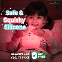 LUMIPETS®: BENNY THE BEAR - CHILDREN'S TOUCH NIGHT LIGHT WITH REMOTE