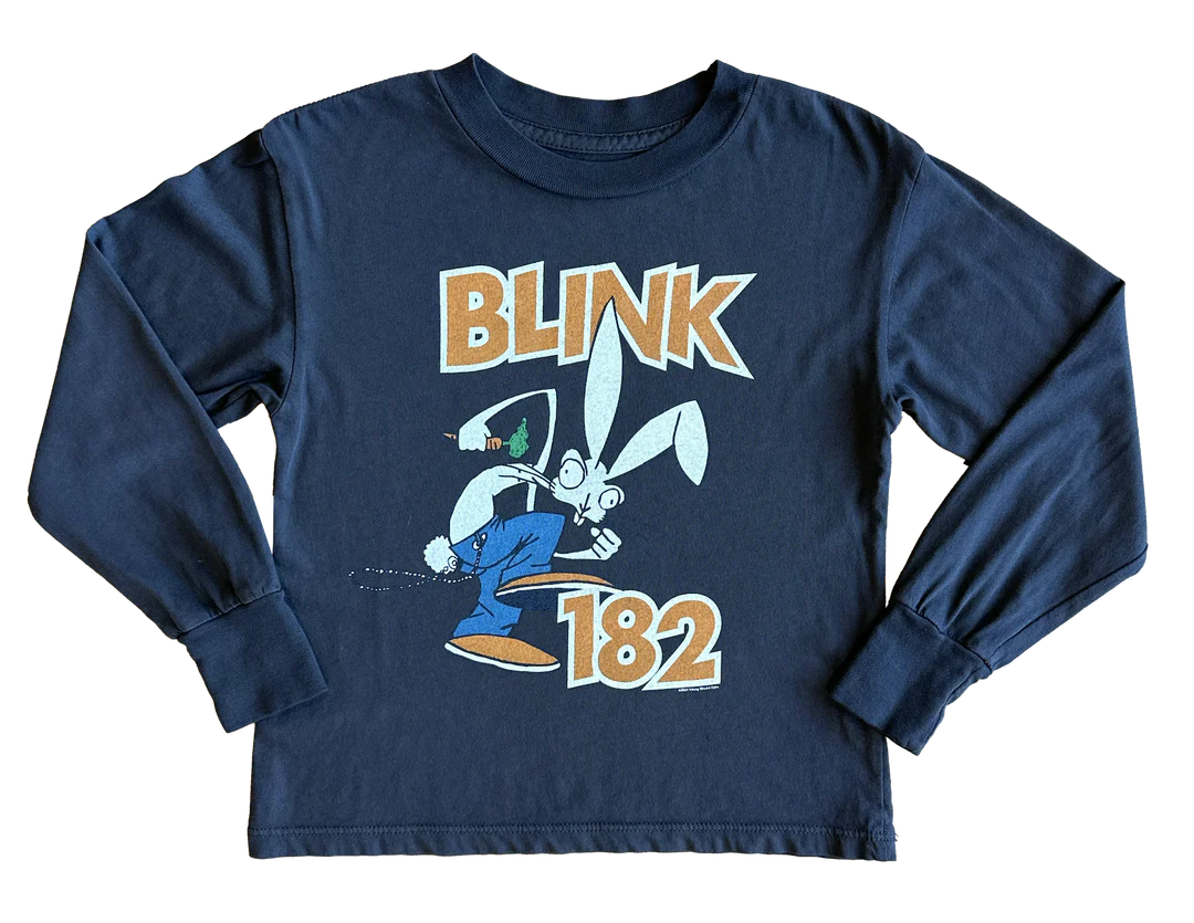 ROWDY SPROUT: BLINK 182 RABBIT LONG SLEEVE - VINTAGE BLACK