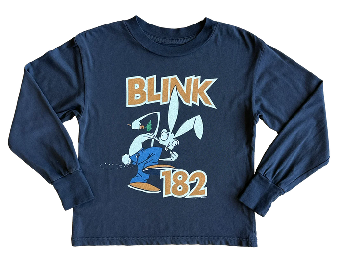 ROWDY SPROUT: BLINK 182 RABBIT LONG SLEEVE - VINTAGE BLACK