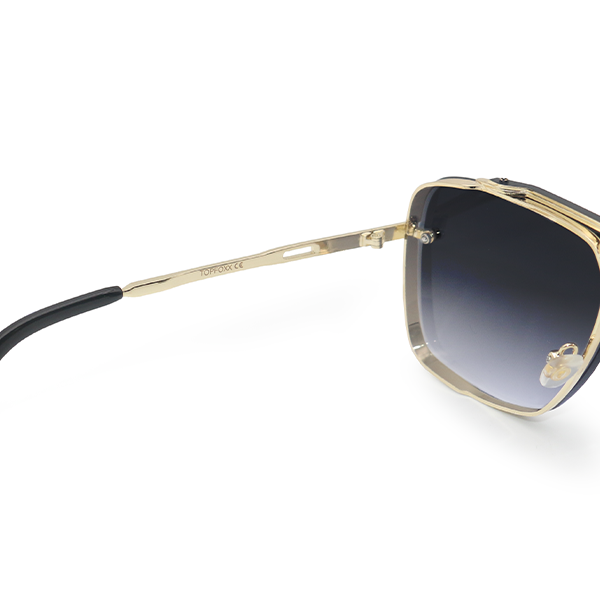 TOPFOXX: BELLA - MIDNIGHT GOLD OVERSIZED SQUARED AVIATORS