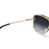 TOPFOXX: BELLA - MIDNIGHT GOLD OVERSIZED SQUARED AVIATORS