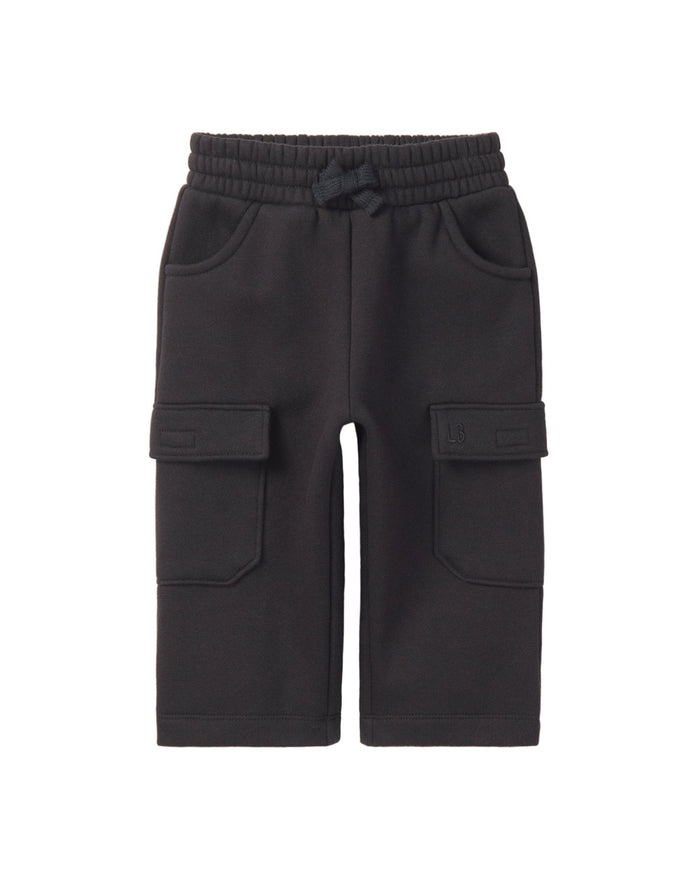 LITTLE BIPSY: CARGO SWEATPANT - BLACK