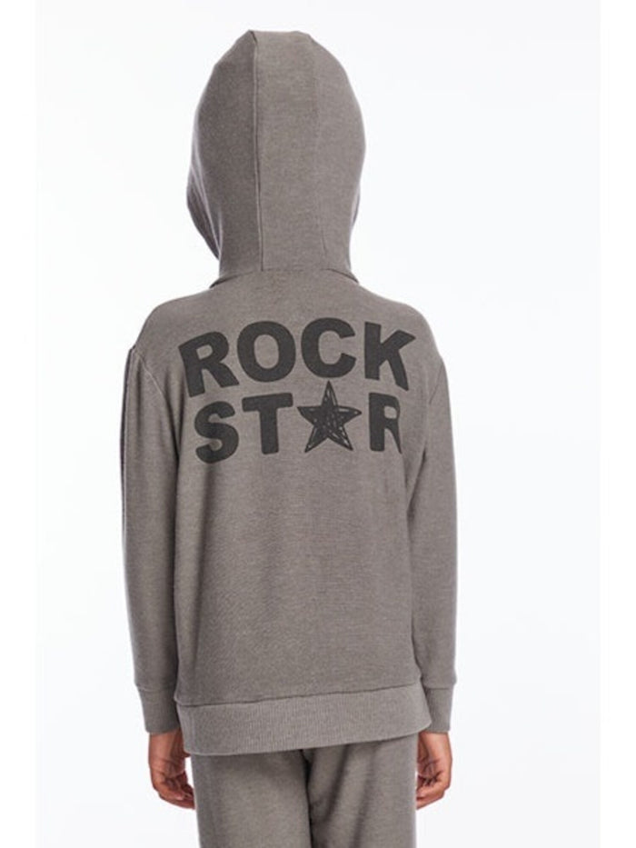 CHASER: SAFARI GREEN ROCK STAR ZIP HOODIE