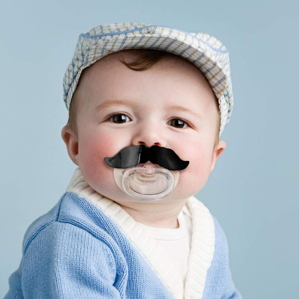 CHILL, BABY: PACIFIER - BLACK MUSTACHE