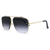 TOPFOXX: BELLA - MIDNIGHT GOLD OVERSIZED SQUARED AVIATORS