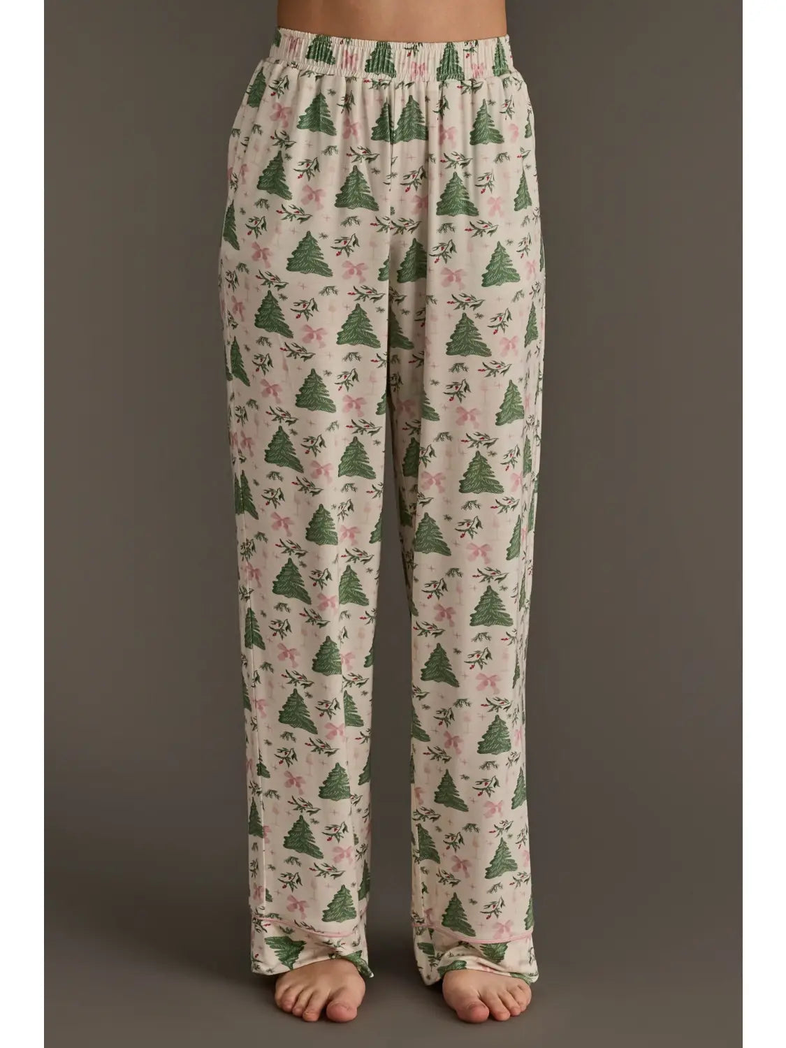 PANACHE: TREES & BOWS JERSEY PAJAMA SET