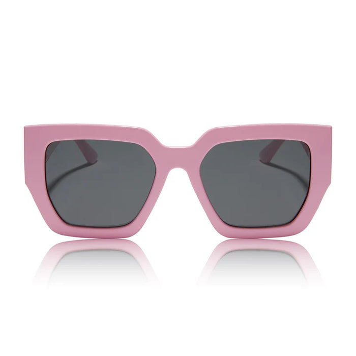 DIME: SHE'S A 10 - BUBBLEGUM PINK + SMOKE POLARIZED SUNGLASSES