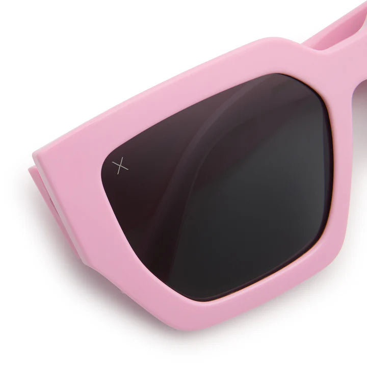 DIME: SHE'S A 10 - BUBBLEGUM PINK + SMOKE POLARIZED SUNGLASSES