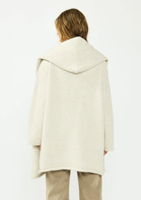 OVERSIZED TWO POCKET KNIT CARDIGAN - HEATHER CREAM