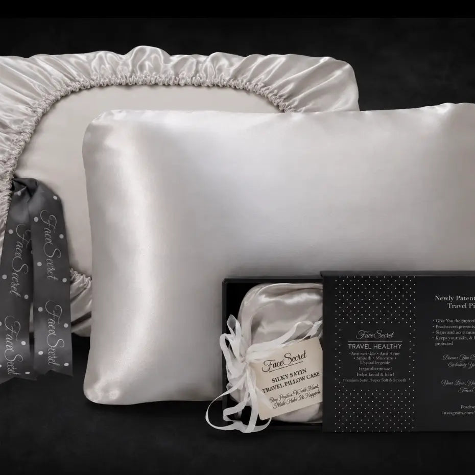 SATIN PEARL TRAVEL SLIPOVER PILLOWCASE ONE SIZE FITS ALL