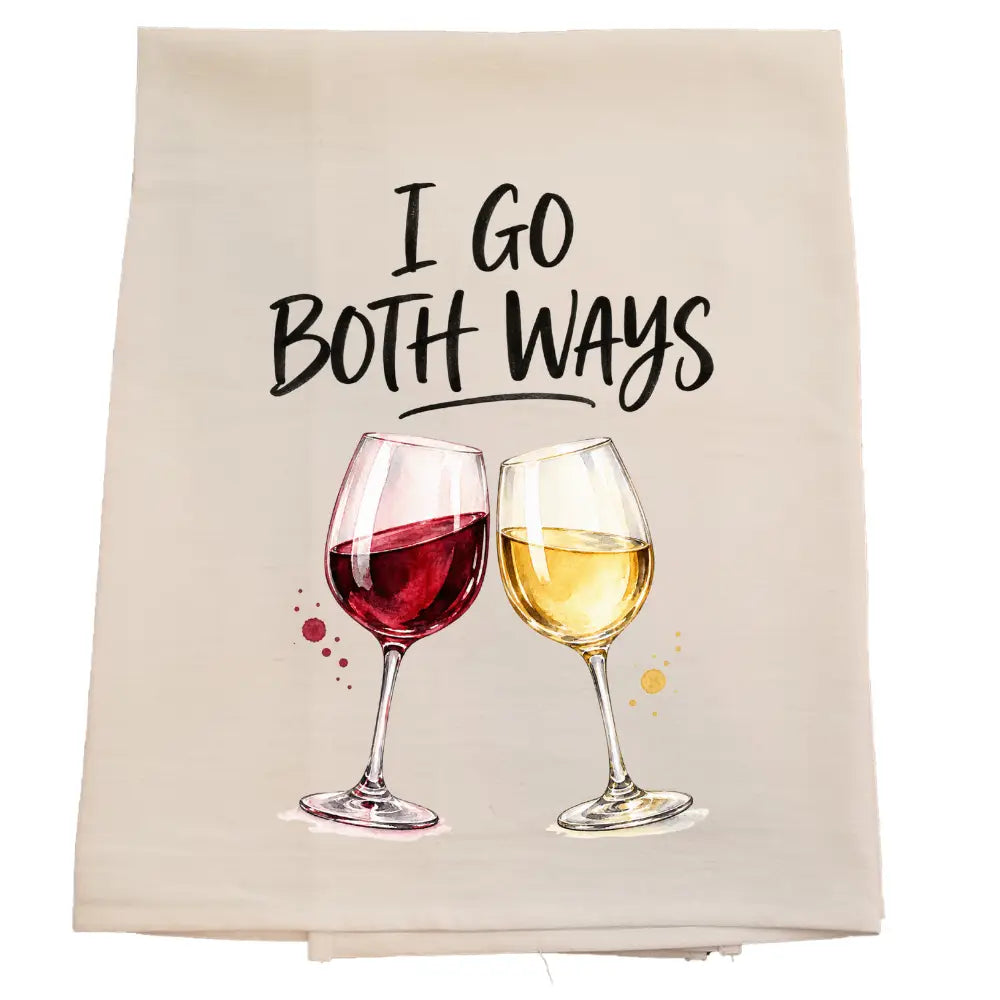 I GO BOTH WAYS WHITE TEA TOWEL