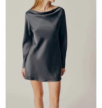 DELUC: LIGUSTRUM LONG SLEEVE DRESS - ONYX GREY