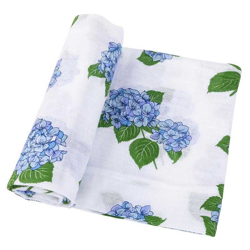 LITTLE HOMETOWN: HYDRANGEAS BABY MUSLIN SWADDLE BLANKET