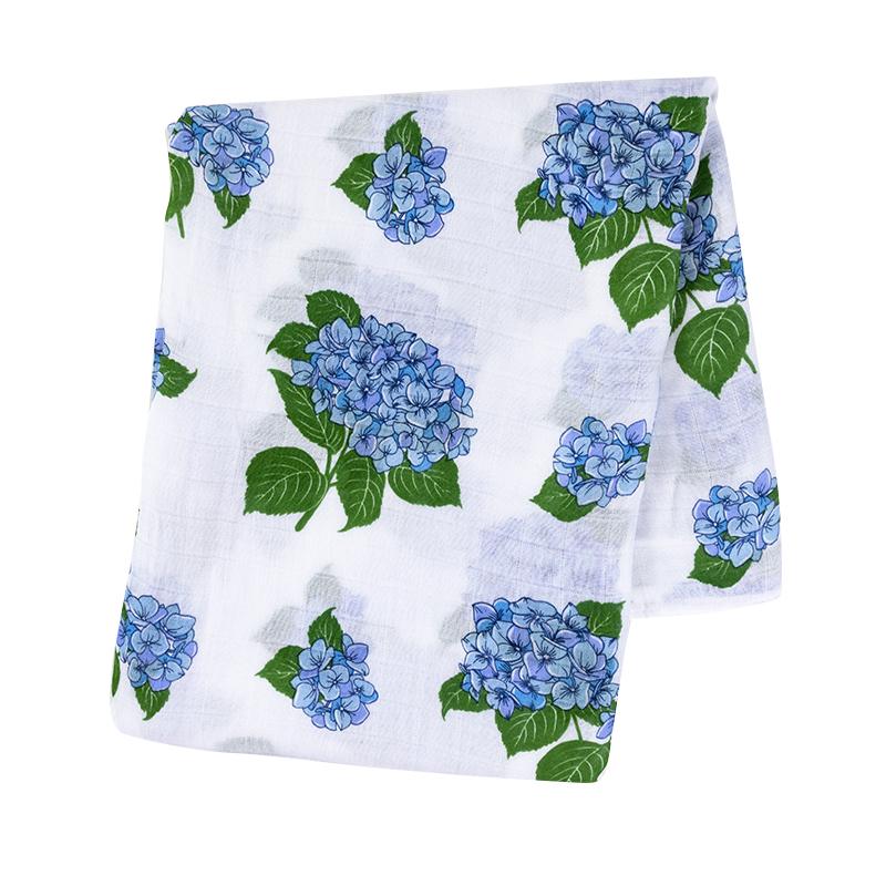 LITTLE HOMETOWN: HYDRANGEAS BABY MUSLIN SWADDLE BLANKET