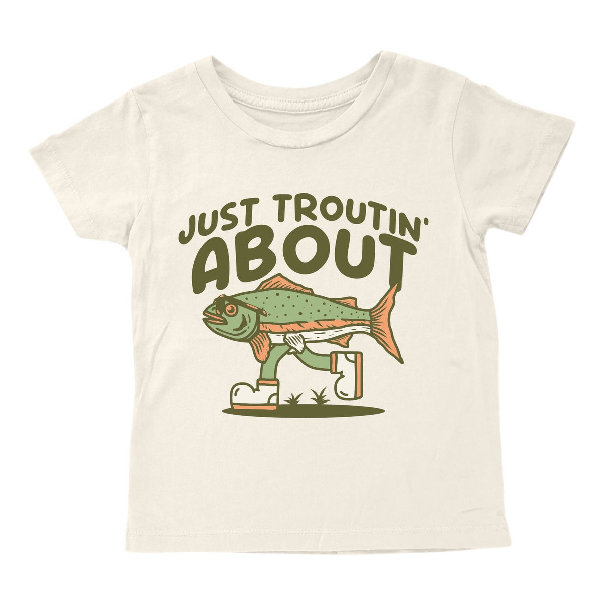 TINY WHALES: TROUTIN ABOUT TEE - NATURAL