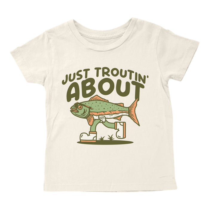 TINY WHALES: TROUTIN ABOUT TEE - NATURAL