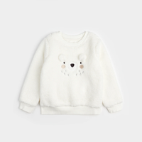 PETIT LEM: POLAR BEAR ON SHERPA SWEATSHIRT - IVORY