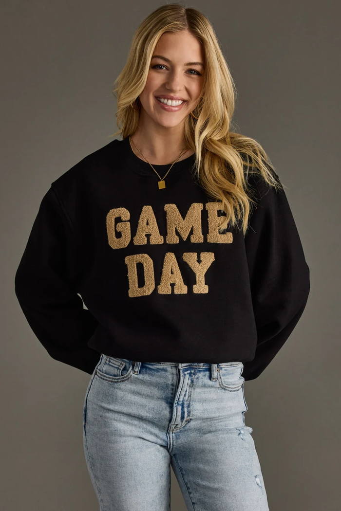 PANACHE APPAREL: GAME DAY SWEATSHIRT - BLACK