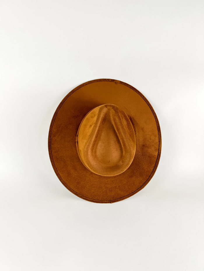 WILDER AND SOUL: VEGAN SUEDE RANCHER HAT - CARAMEL