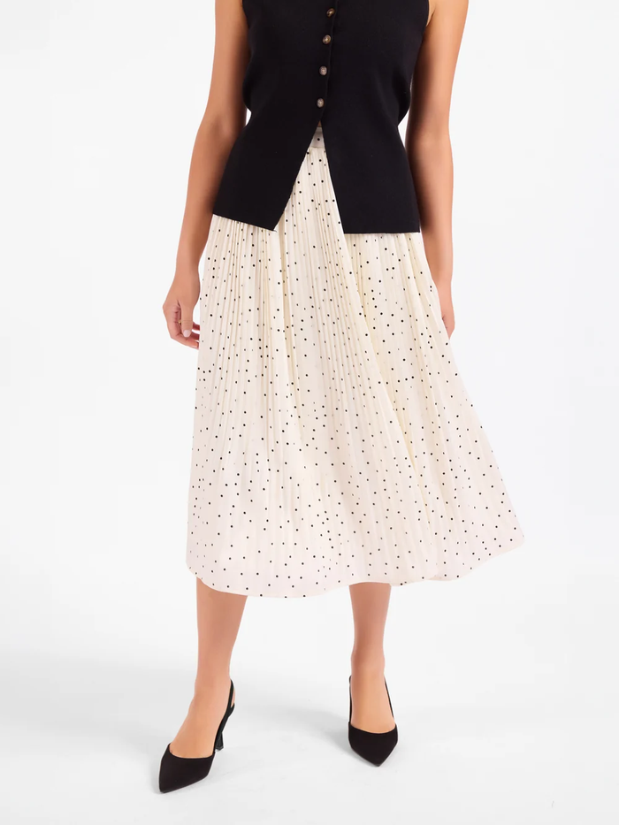 SADIE & SAGE: LETTERS HOME PLEATED MAXI SKIRT - IVORY/BLACK