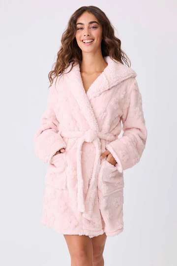 PJ SALVAGE: LETS GET COZY ROBE - PINK PEAR