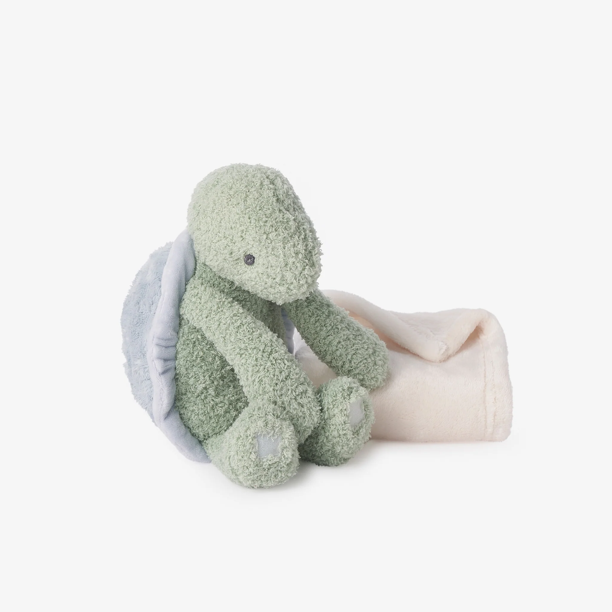 ELEGANT BABY: TURTLE MINI HUGGIE PLUSH TOY & BLANKET - 19" X 19"