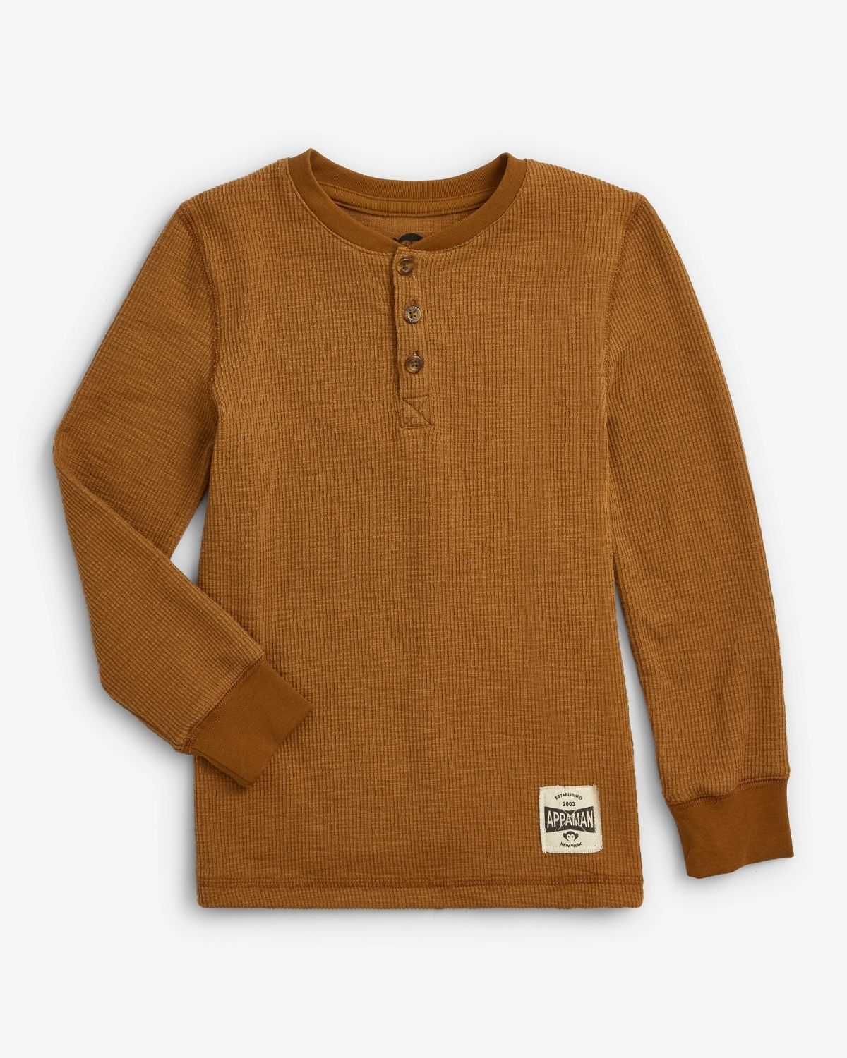 APPAMAN: CRAFTSMAN THERMAL HENLEY - BRITISH KHAKI