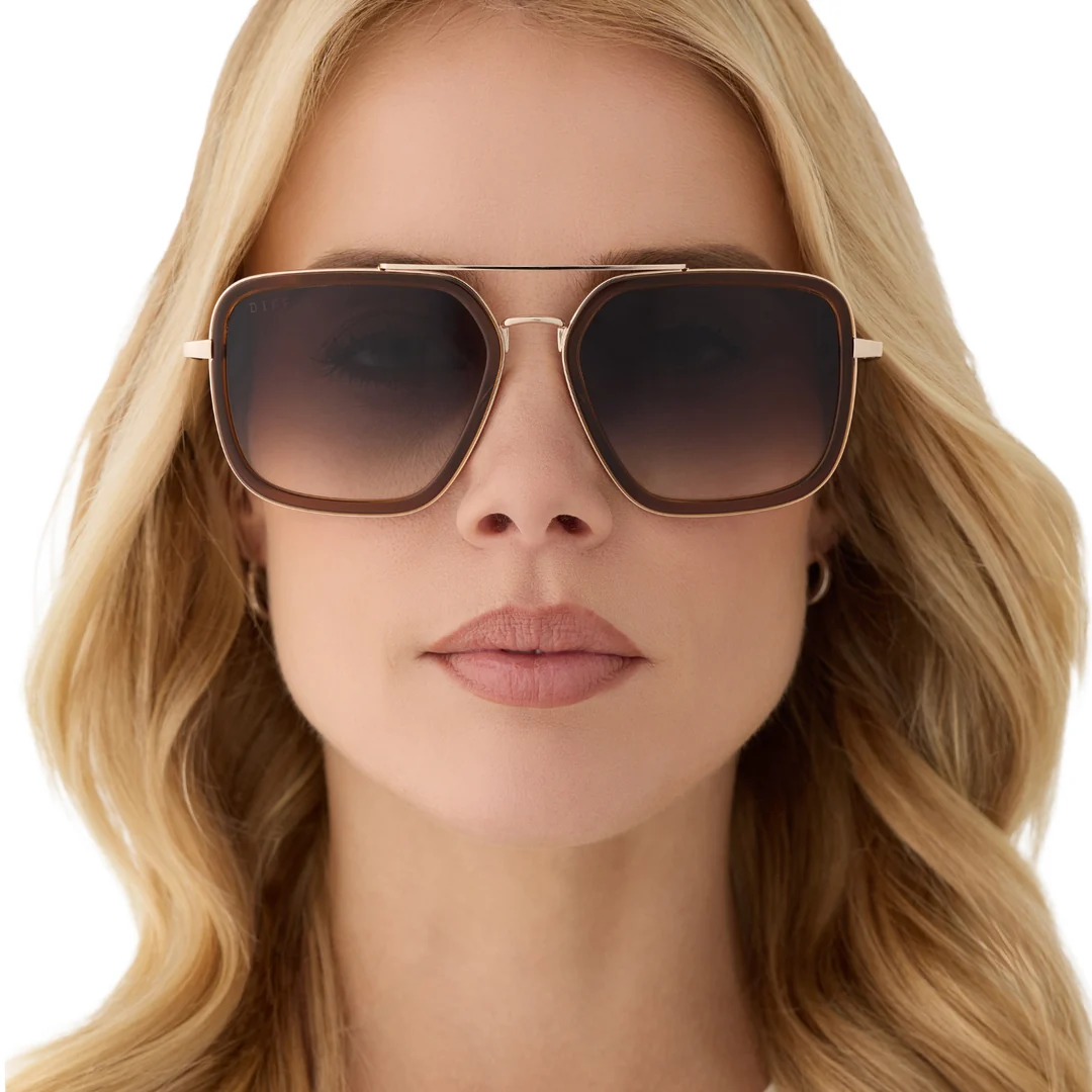 DIFF: JORDAN -WHISKEY GOLD GREY GRADIENT SUNGLASSES
