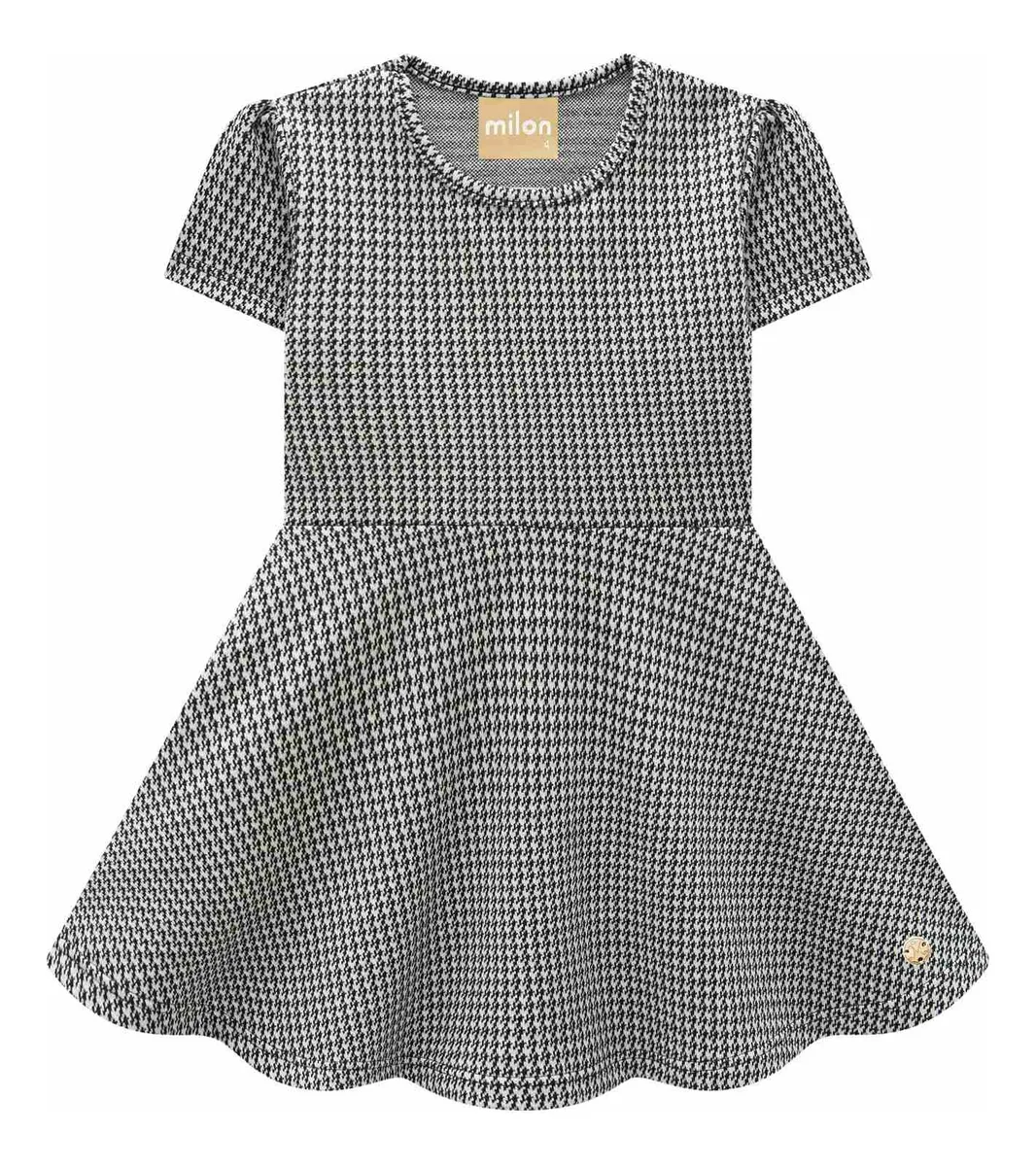 MILON: SHORT SLEEVE HOUNDSTOOTH DRESS AND KNIT SWEATER SET - BLACK/WHITE