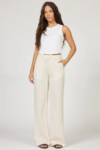 DEAR JOHN: BRANDY TROUSER PANT - CREAMY/BLACK STRIPE