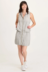 XCVI: CORWYN TEXTURED ZIP-FRONT MINI SKIRT - EARL GREY PIGMENT