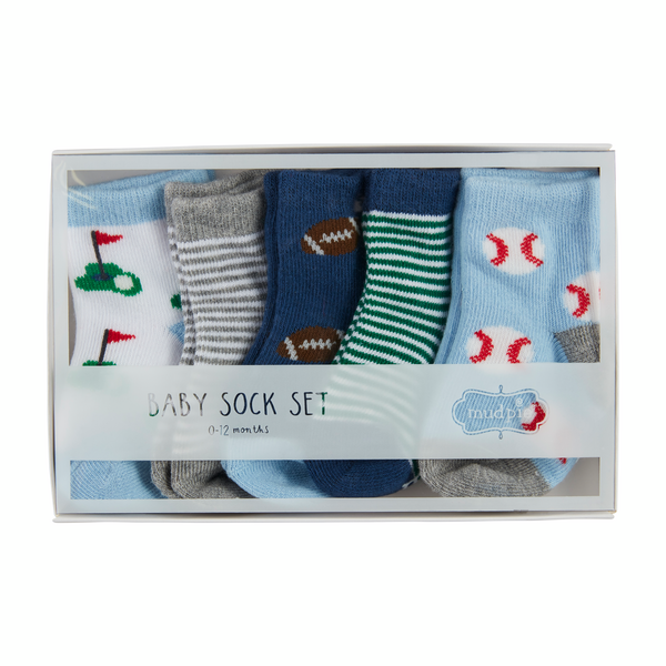 MUD PIE: SPORTS SOCK BOX SET (5-PACK)