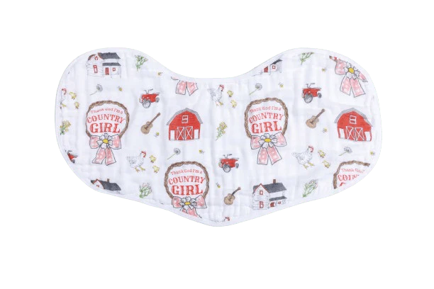 LITTLE HOMETOWN: COUNTRY GIRL 2 IN 1 BURP CLOTH AND BIB COMBO