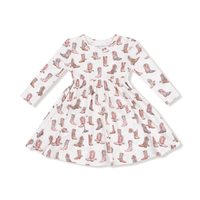 ANGEL DEAR: TWIRLY LONG SLEEVE DRESS - FUTURE COWGIRL