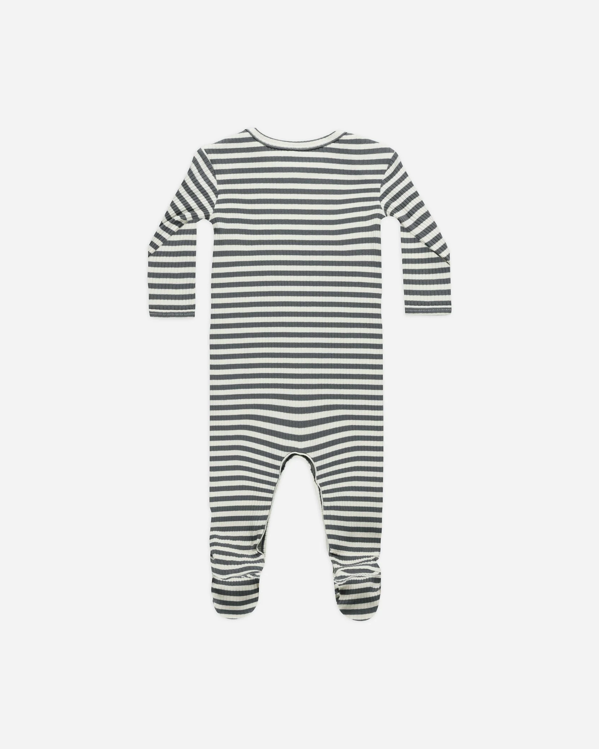 QUINCY MAE: RIBBED FOOTIE || INDIGO STRIPE