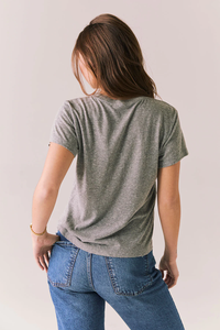 CHASER: GAME DAY TEE – GRAY VINTAGE-STYLE TEE WITH MAROON GRAPHIC