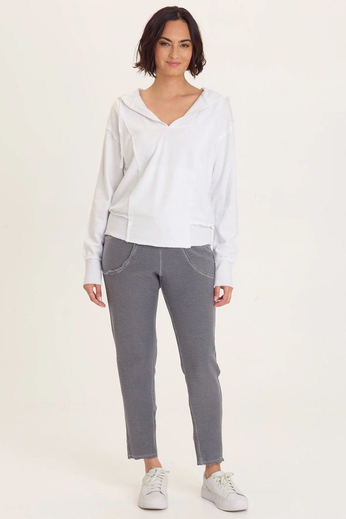 XCVI: KIEFER SLIM LEG CREPE KNIT PANT - NEBULOUS PIGMENT