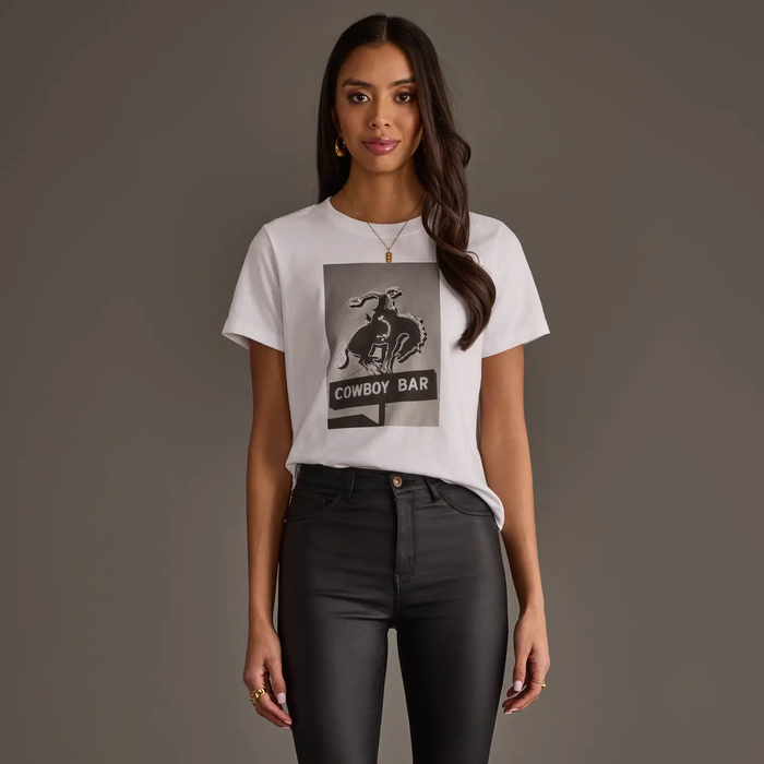 PANACHE APPAREL: COWBOY BAR GRAPHIC TEE - WHITE